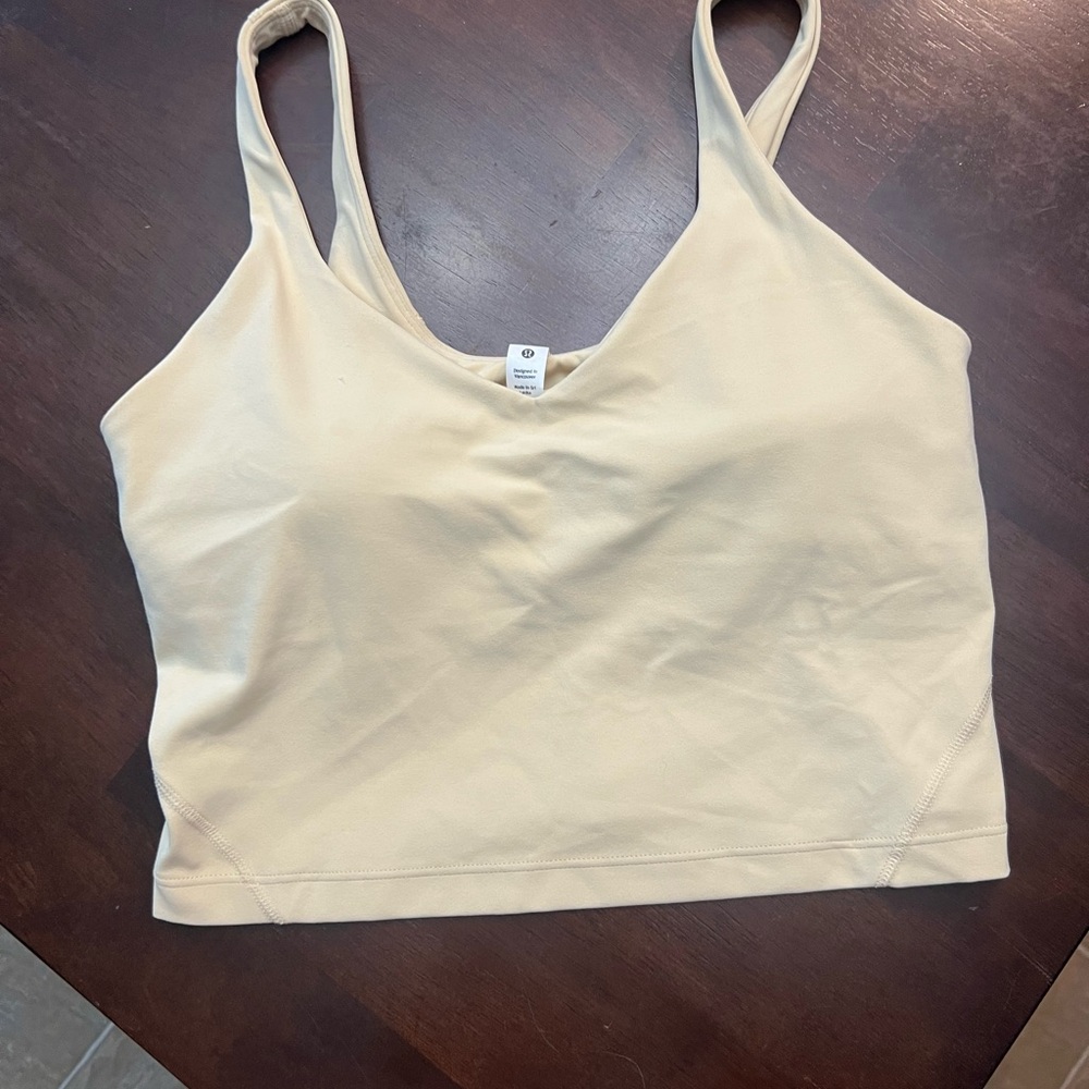 Beige Lululemon longline sports bra
